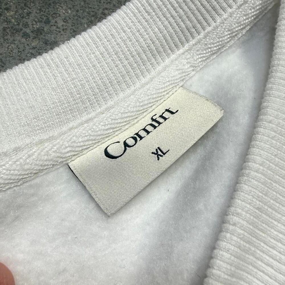 Comfrt Women's White and Cream Sweatshirt - Picture 2 of 5